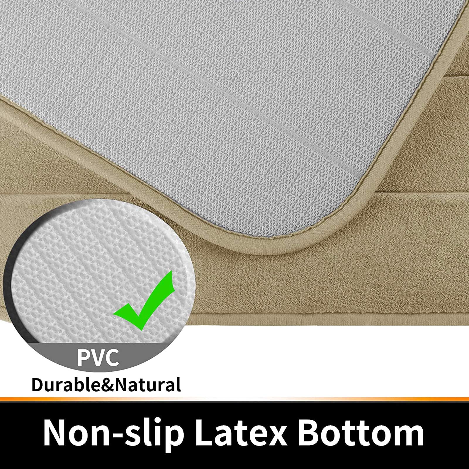 Yimobra Memory Foam Bath Mat Large Size  Soft and Comfortable  Super Water Absorbent  Non-Slip  Thick  Machine Washable (36 x 24 Inch  Camel)